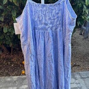 Linen Blend Above The Knee Mini Dress #109
